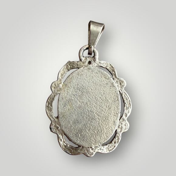 Sterling Silver 925 Pendant Our Lady of Mount Carmel Madonna - Picture 2 of 5